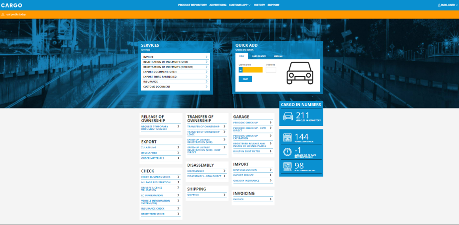 Dashboard UI old  - all users role