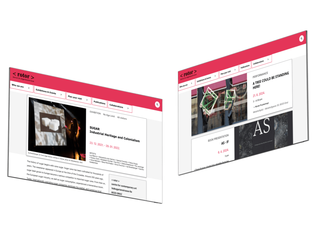 Rotor web layout - large screen