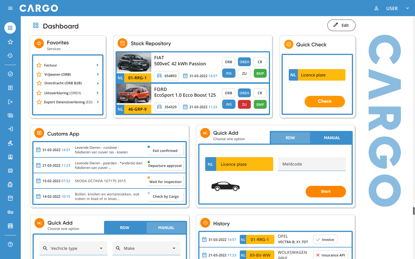 Hi-fi CARGO Dashboard 1440+dp menu collapsed