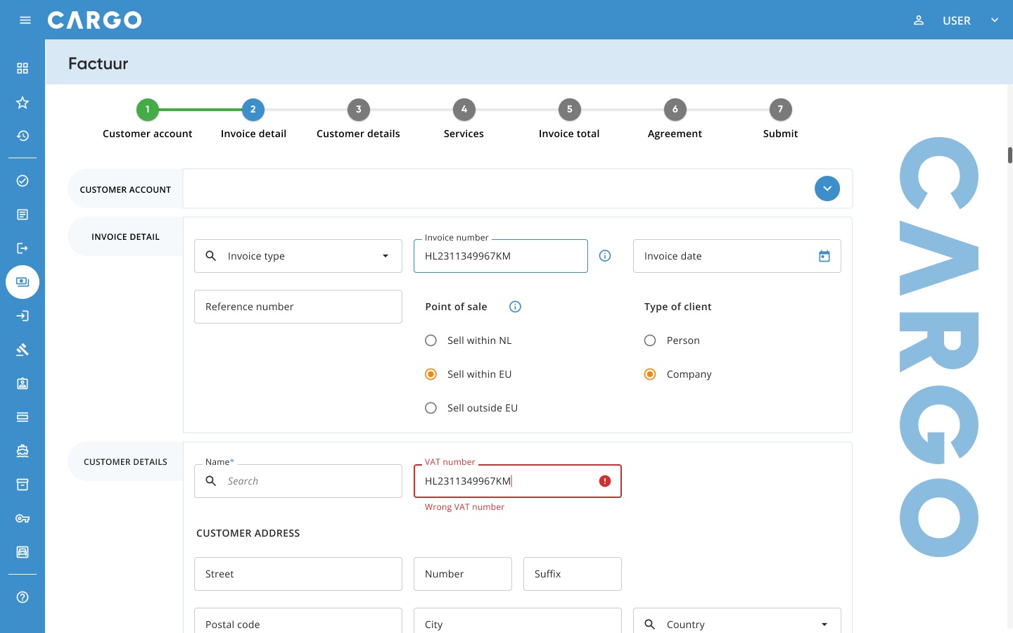 Hi-fi Invoice Dashboard 1440+dp menu collapsed