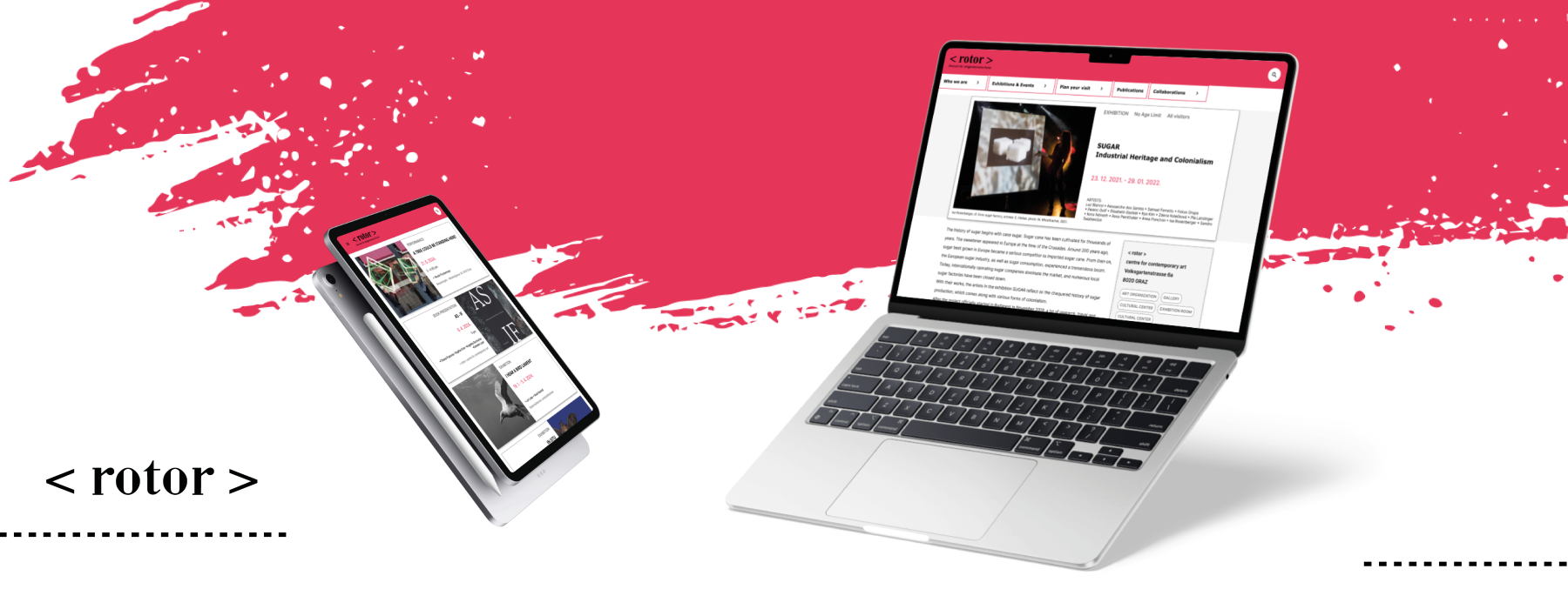 Rotor's website layout different devices - mock up